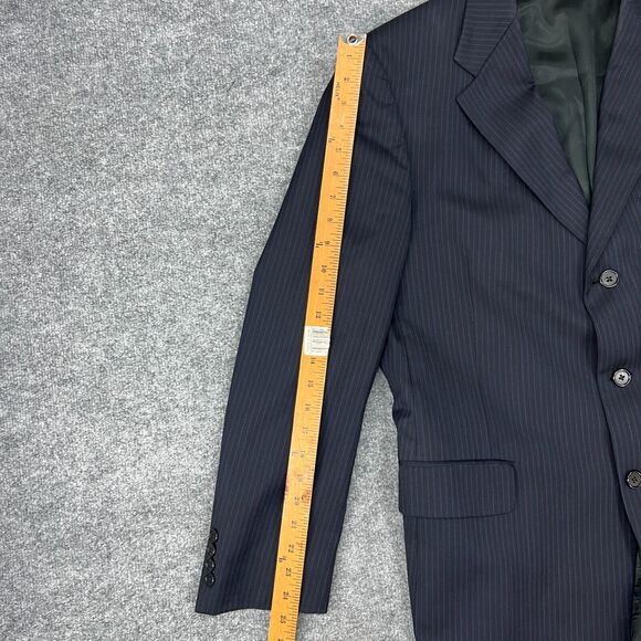 Daniel Cremieux Blazer Mens 42 Navy Pinstripe Classic 3 Button Notch Lapel *READ - Picture 6 of 13